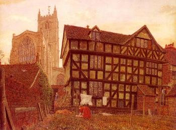 George Price Boyce : Church And Ancient Uninhabited House At Ludlow